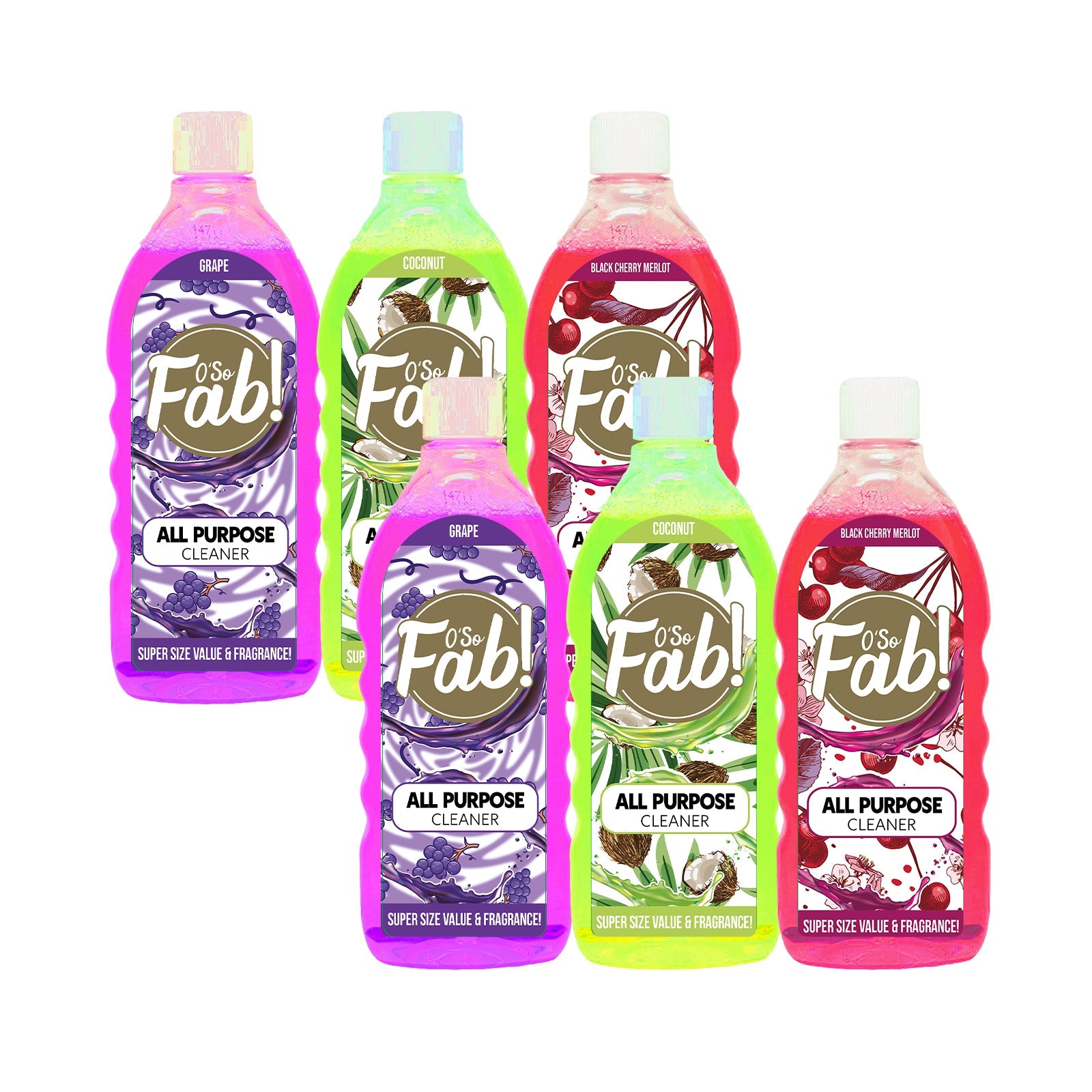 O'so Fab All Purpose Cleaner Fruity 33.8 FL Oz 6 Pack